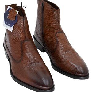 Carlos Santana Zappa Cowboy Boots Tan Croco US 10D EU 43
